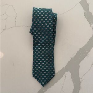 Brooks Brothers Teal and White Patterned Dog Tie